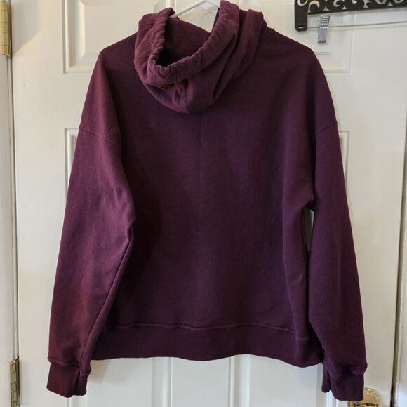 Champion Hoodie Womens Large Purple Cotton Reverse Weave Logo Sweatshirt Berry - Picture 2 of 5